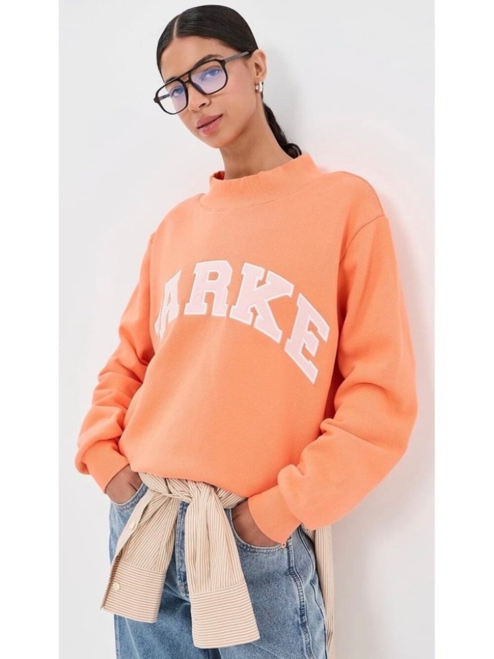 Parke Varsity Sweatshirt in Creamsicle/Rose Size S/M NWT